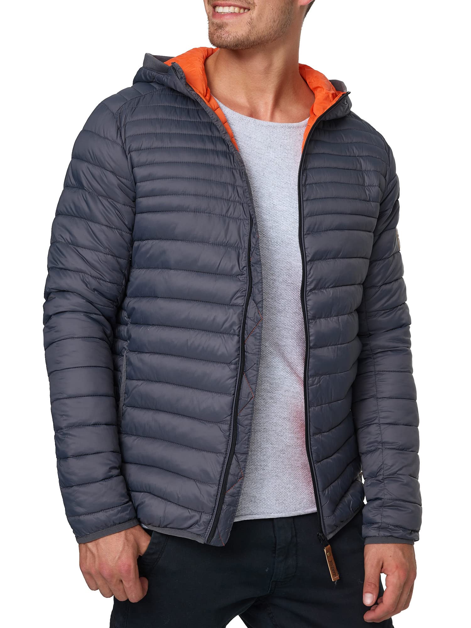 Indicode Herren Bowers Steppjacke Winterjacke Daunenjacken-Optik mit Kapuze