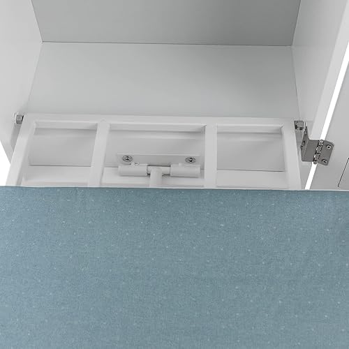Miniatura 9 de MARTEXBUY Armario de tabla de planchar de montaje en pared, tabla de planchar giratoria integrada en la pared, plegable con almacenamiento, colgante