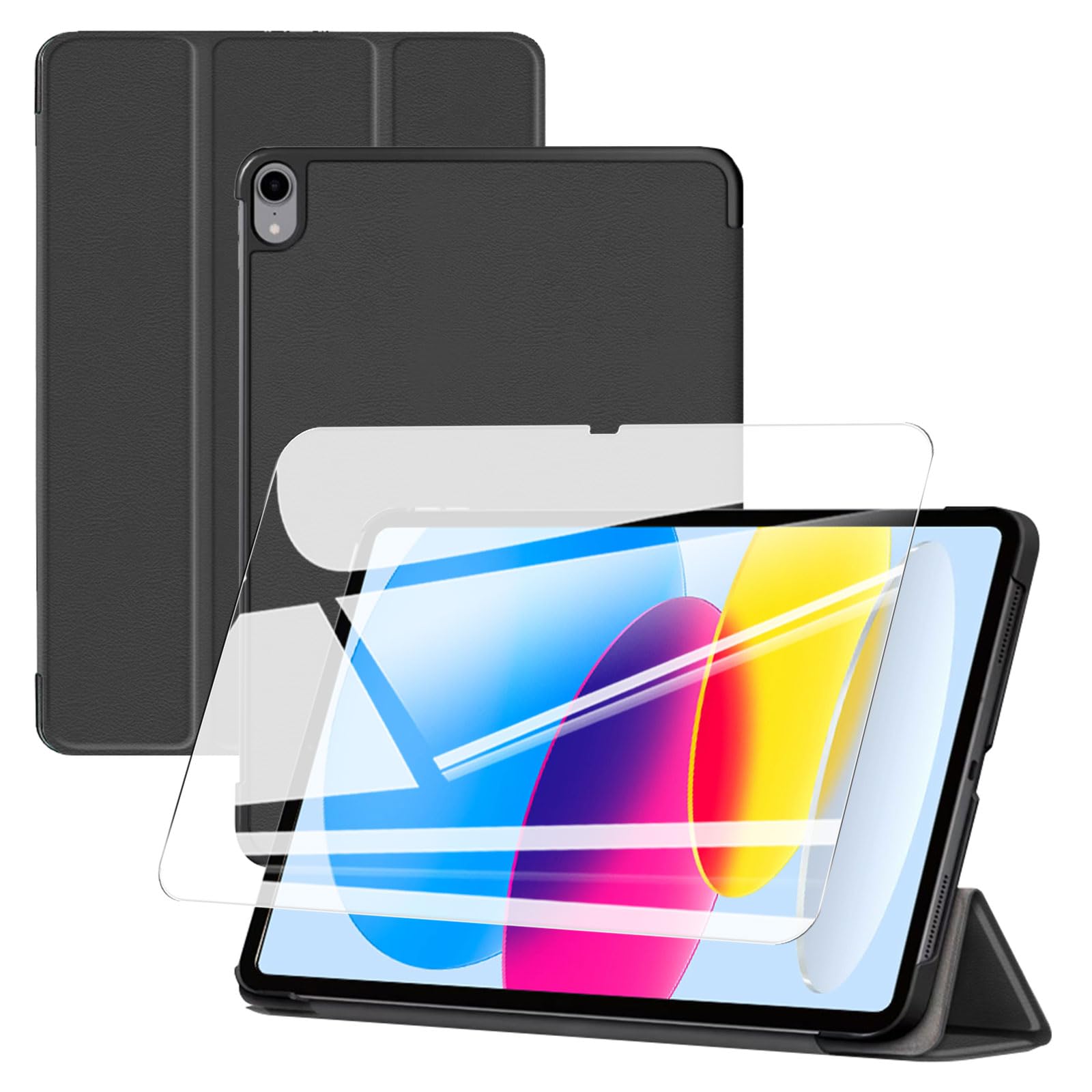 Apple - iPad第10世代 (2022) 本体+ケース+保護フィルム付き ZENIX DESIGN TECH iPad 第9世代 ケース 第10世代 mini7 A16 M3
