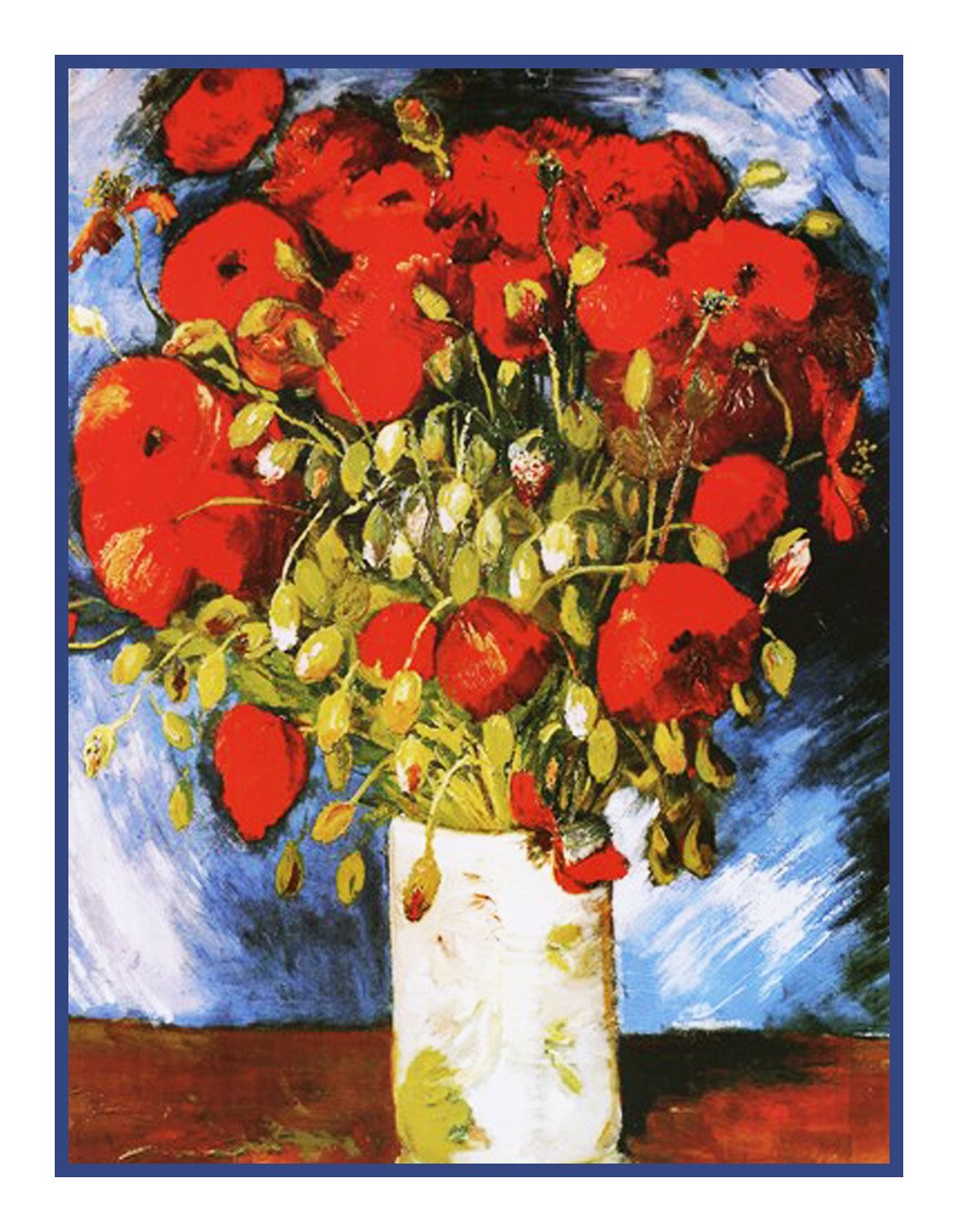 Orenco Originals Vase of Poppies by Vincent Van Gogh Counted Cross Stitch Pattern