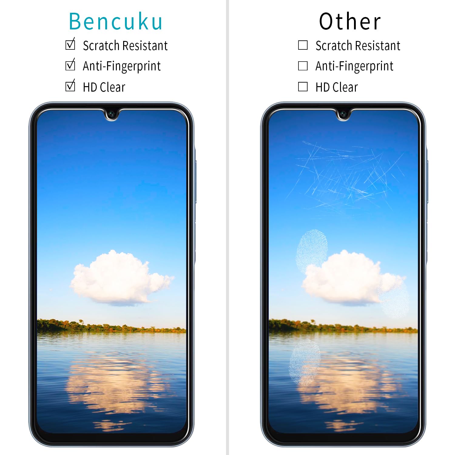HPTech - Protector de pantalla de vidrio templado diseñado para Samsung Galaxy A15, antiarañazos, sin burbujas, 2 unidades