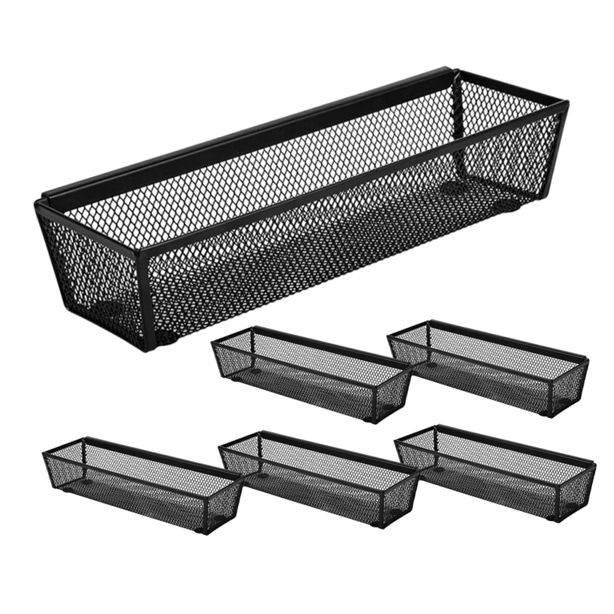 ABOOFAN Caja de Almacenamiento de Cubiertos 6 Unidades Negra de Hierro