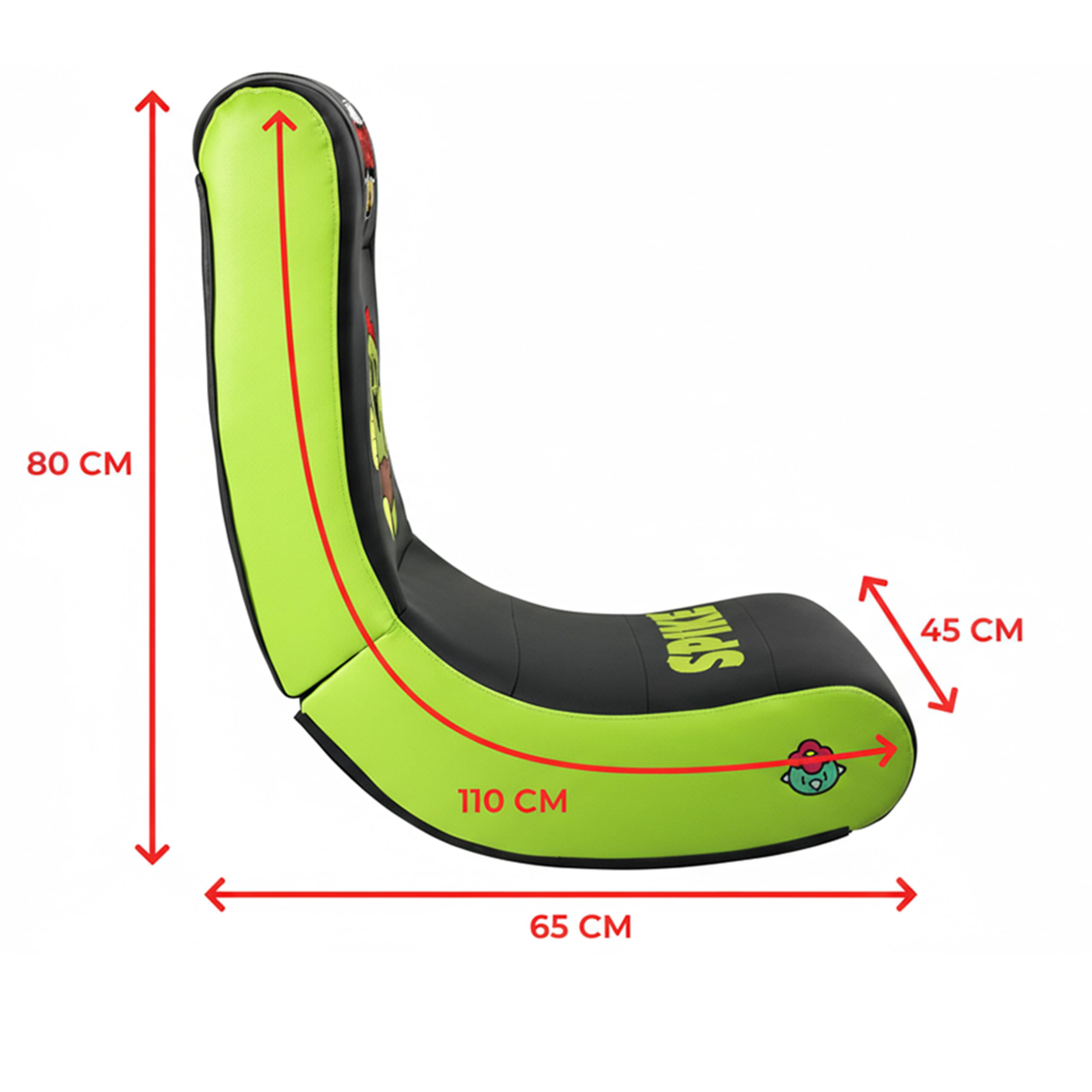 SUBSONIC Sedia a Dondolo da Gaming Spike per Brawl Stars, Ergonomica con Licenza Ufficiale, in Similpelle Nera e Verde, con Poggiatesta, Pieghevole, per Soggiorno e Camera da Letto