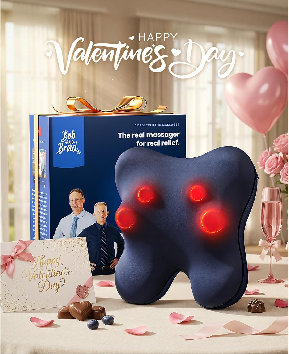 BOB AND BRAD Cordless Back Massager with Heat FSA Eligible HSA, Shiatsu Back Massager for Pain Relief Deep Tissue, 3D Kneading Massage Pillow for Pain Relief, Soothing Full-Body Relief for Family - Image 5