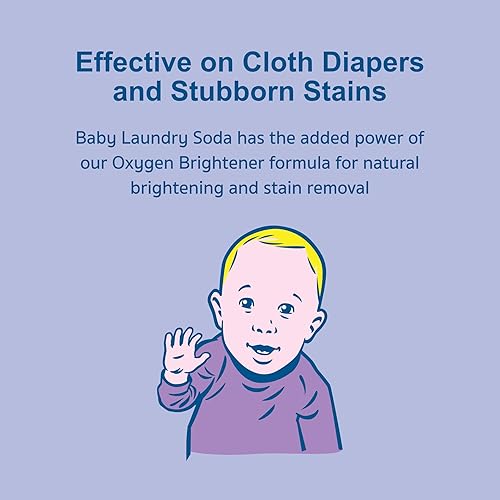 Miniatura 3 de Nellie's Soda para ropa de bebé, detergente seguro para pieles sensibles de los bebés, no tóxico, hipoalergénico, vegano, sin fragancia, 50 cargas