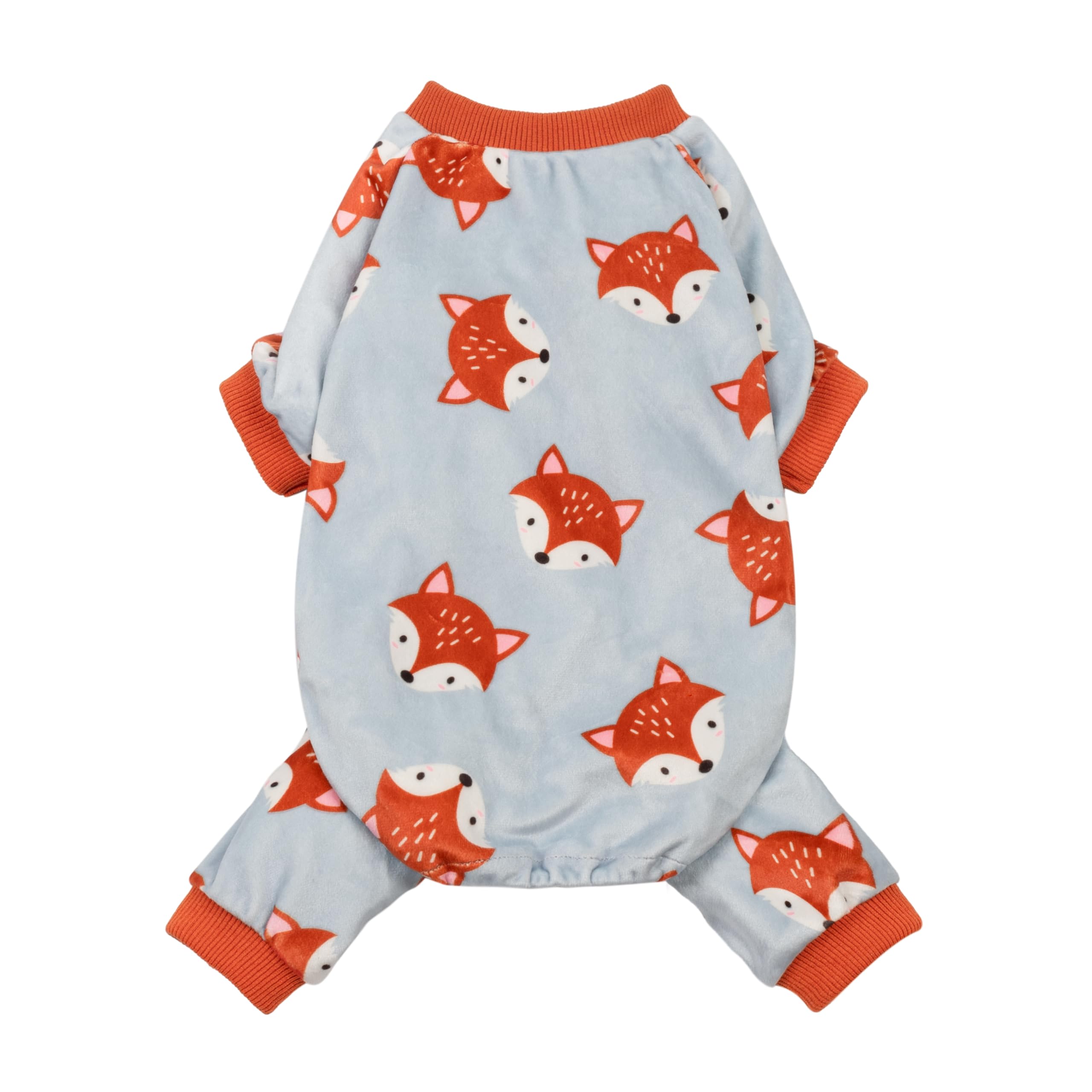 Fitwarm Funny Fox Pajamas, Velvet Dog Onesie for Small Dogs, Gray, Orange, Small — image 1