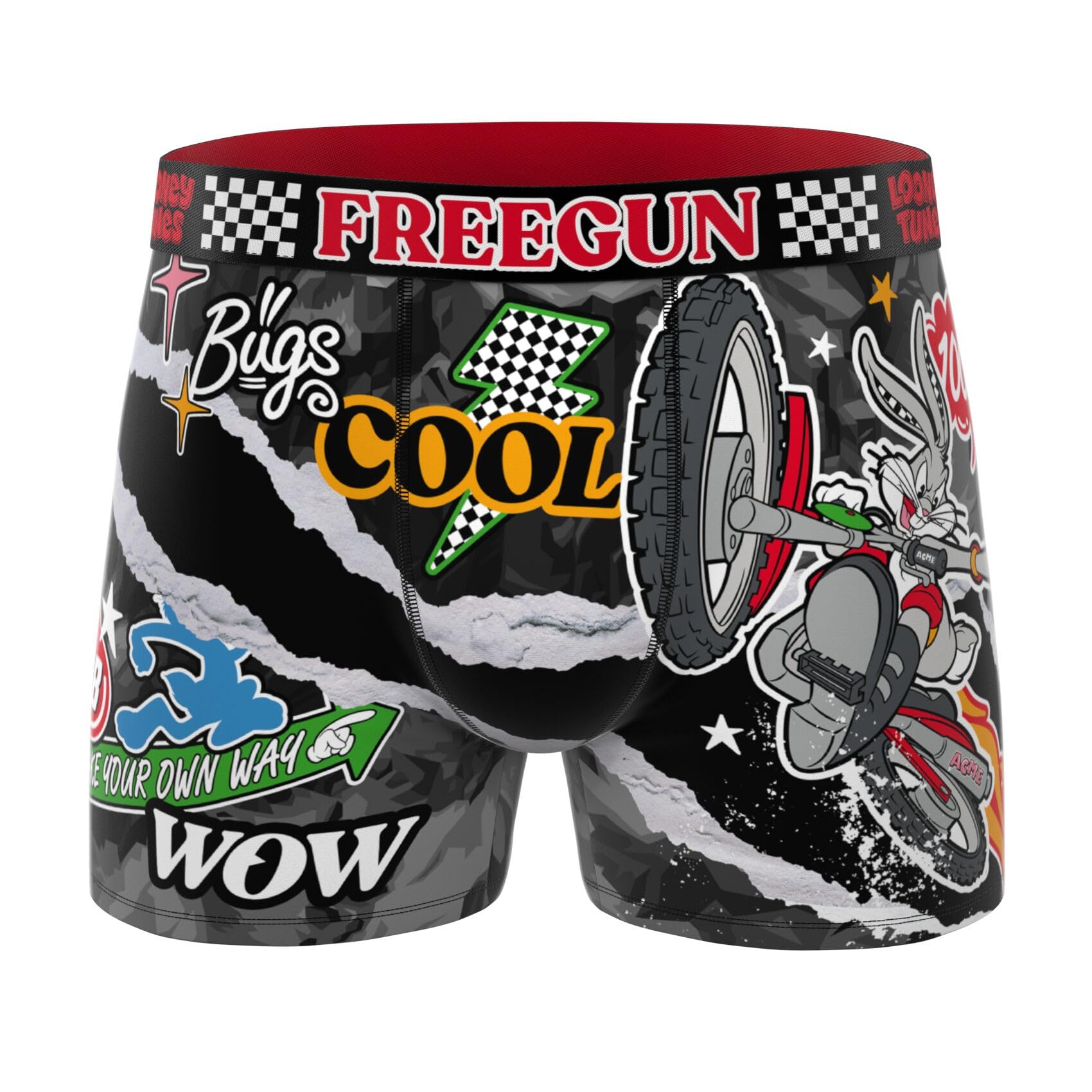 FREEGUN Boxer Enfant Looney Tunes, Caleçon Garçon Bugs Bunny, Daffy, Coyote et Taz (Lot de 4)