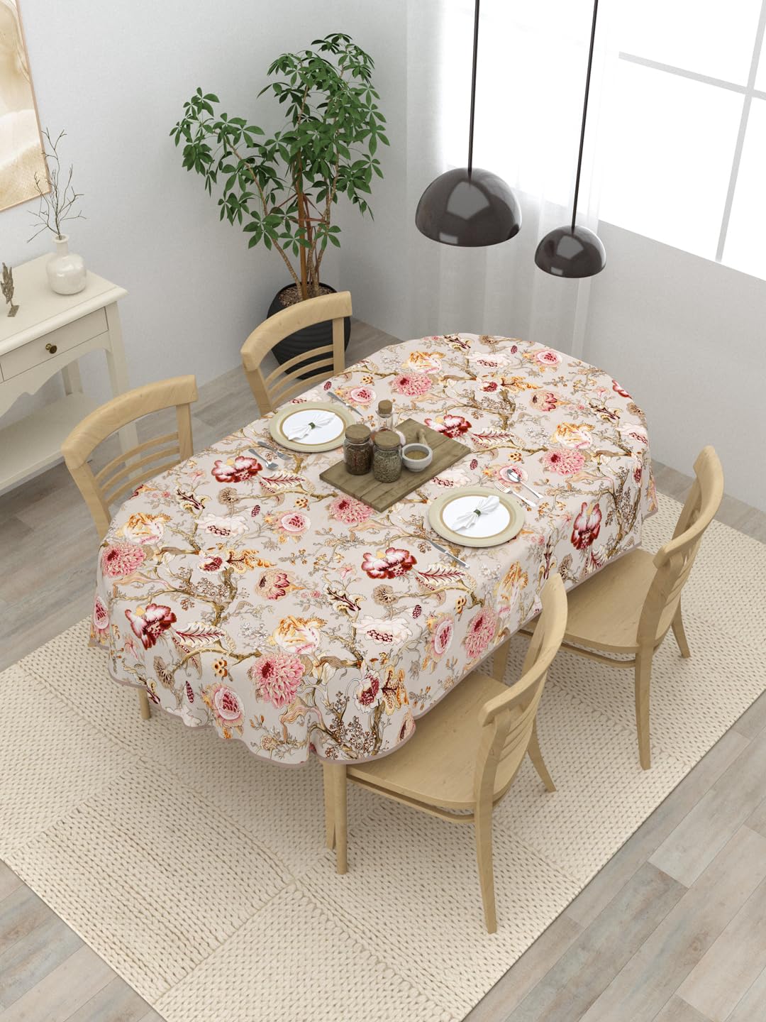 Buy Clasiko 4 Seater Oval Dining Table Cover; 54x78 Inches; Material ...