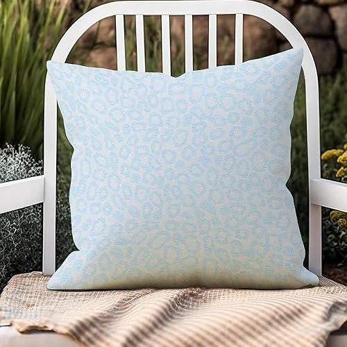 Miniatura 3 de Zyadsinoudor Blue Cheetah Leopard Print Throw Pillow Cover Wildlife Jungle Cushion Cover 24x24in Decorative Pillow Home Cotton Linen Elegant Cushion