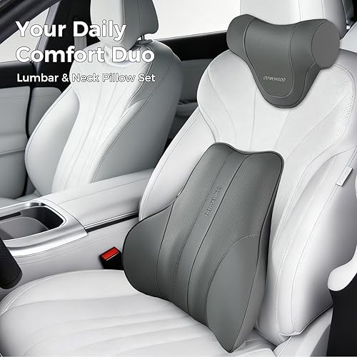 Miniatura 8 de Coverado Almohada de apoyo lumbar para automóvil, almohada ergonómica de espuma viscoelástica para silla de oficina, cojín de espalda para aliviar