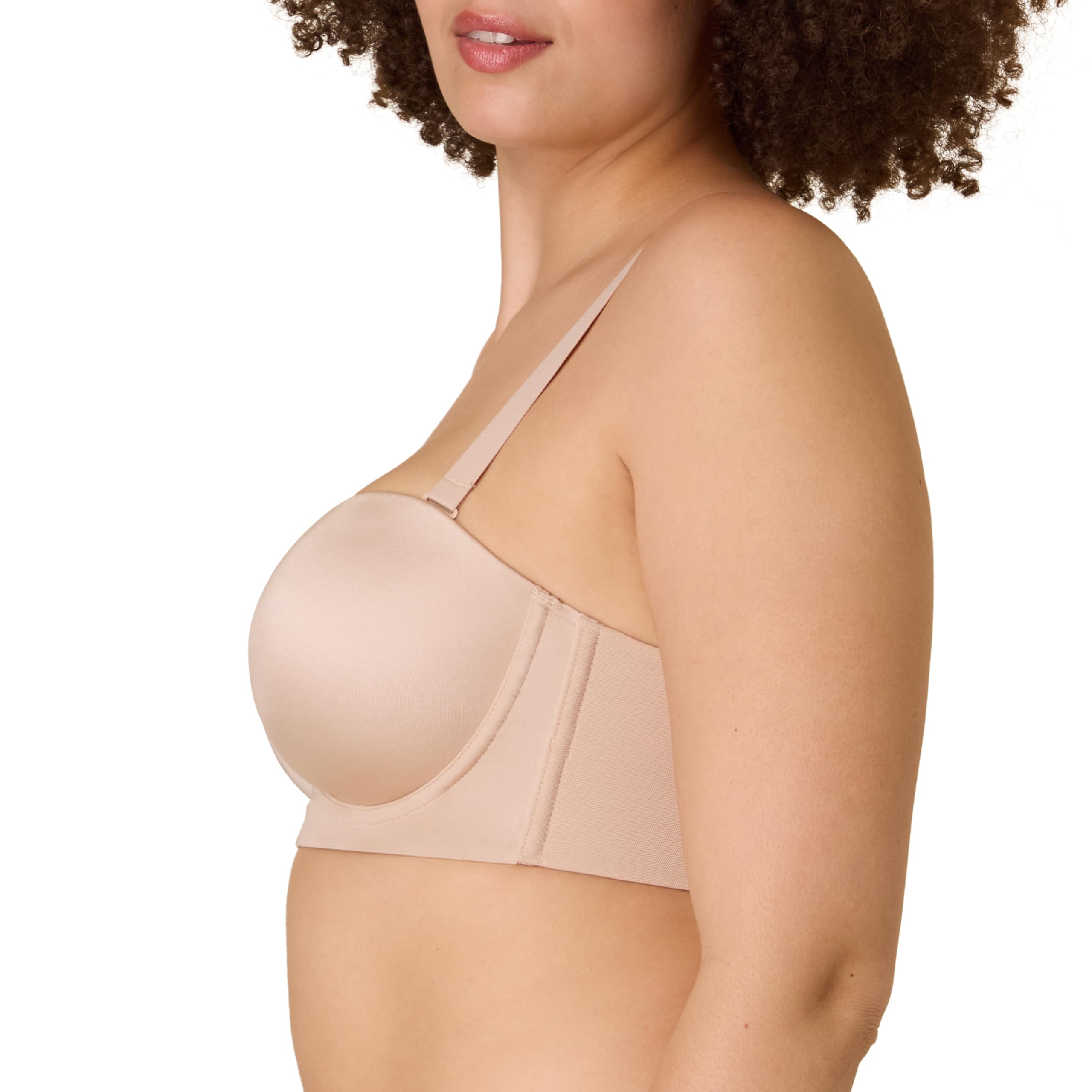 Playtex Women's Strapless Bra, Plus-Size Bras Available, Convertible Straps, Moisture-Wicking, 4801 Almond