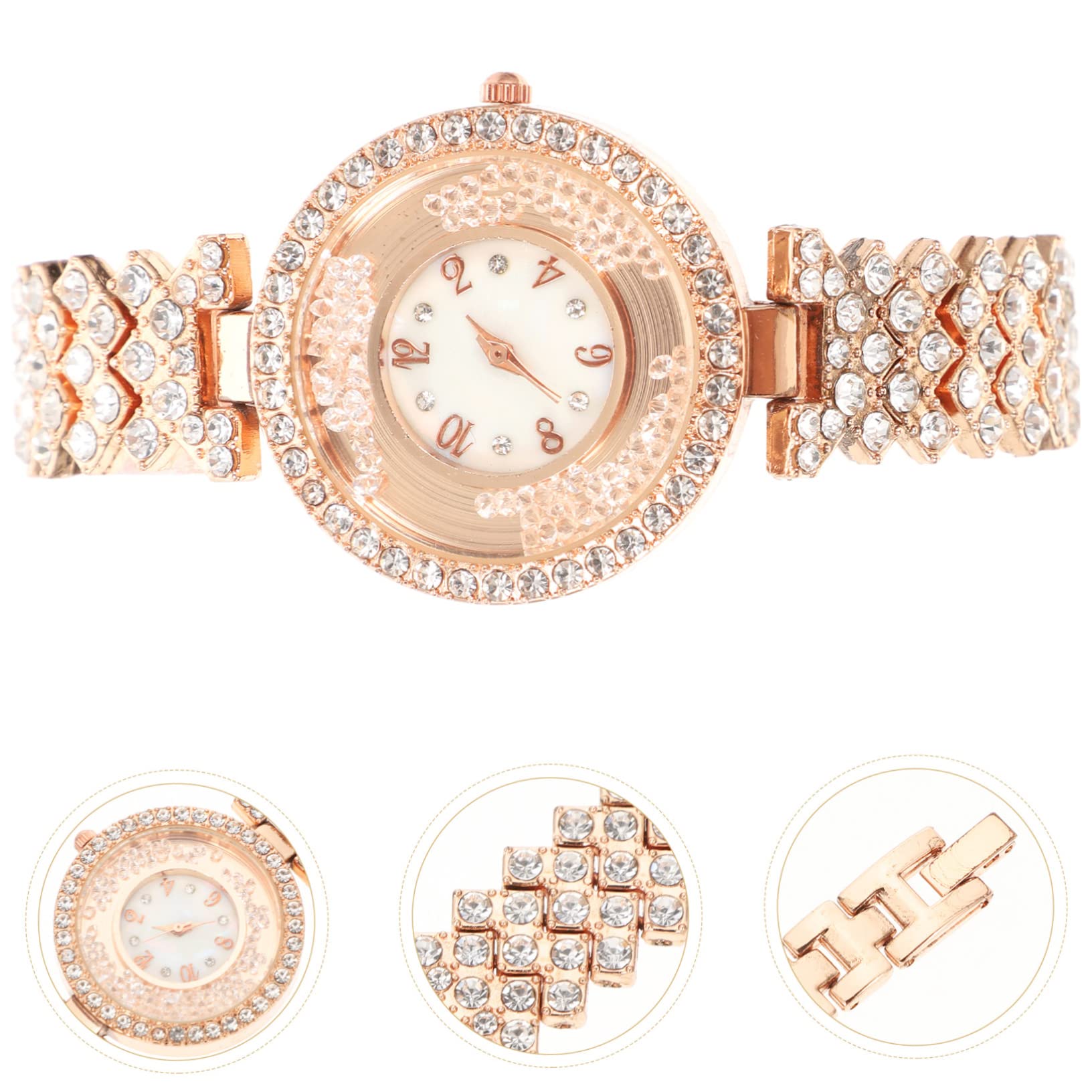 3stücke Elegante Damen Armbanduhr Mit Strasssteinen Verstellbares Metallarmband Stilvolle Uhr Für Jeden Anlass Perfektes Für Frauen Und Freundinnen