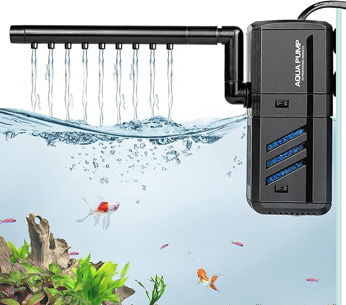 IREENUO Fish Tank Filter, 6W Internal Aquarium Filter Pump with Spray