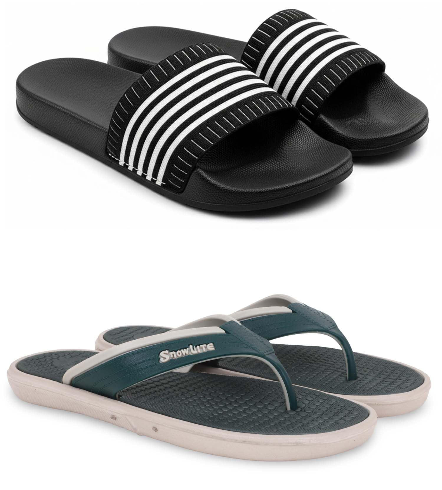 Slipper/Flip Flops/Slides/Clogs/Sandals for Men, Comfortable & Light Weight| Stylish & Anti-Skid | Casual Waterproof & Everyday Flip Flops for Men & Boys Combo Pack of 2-image-49