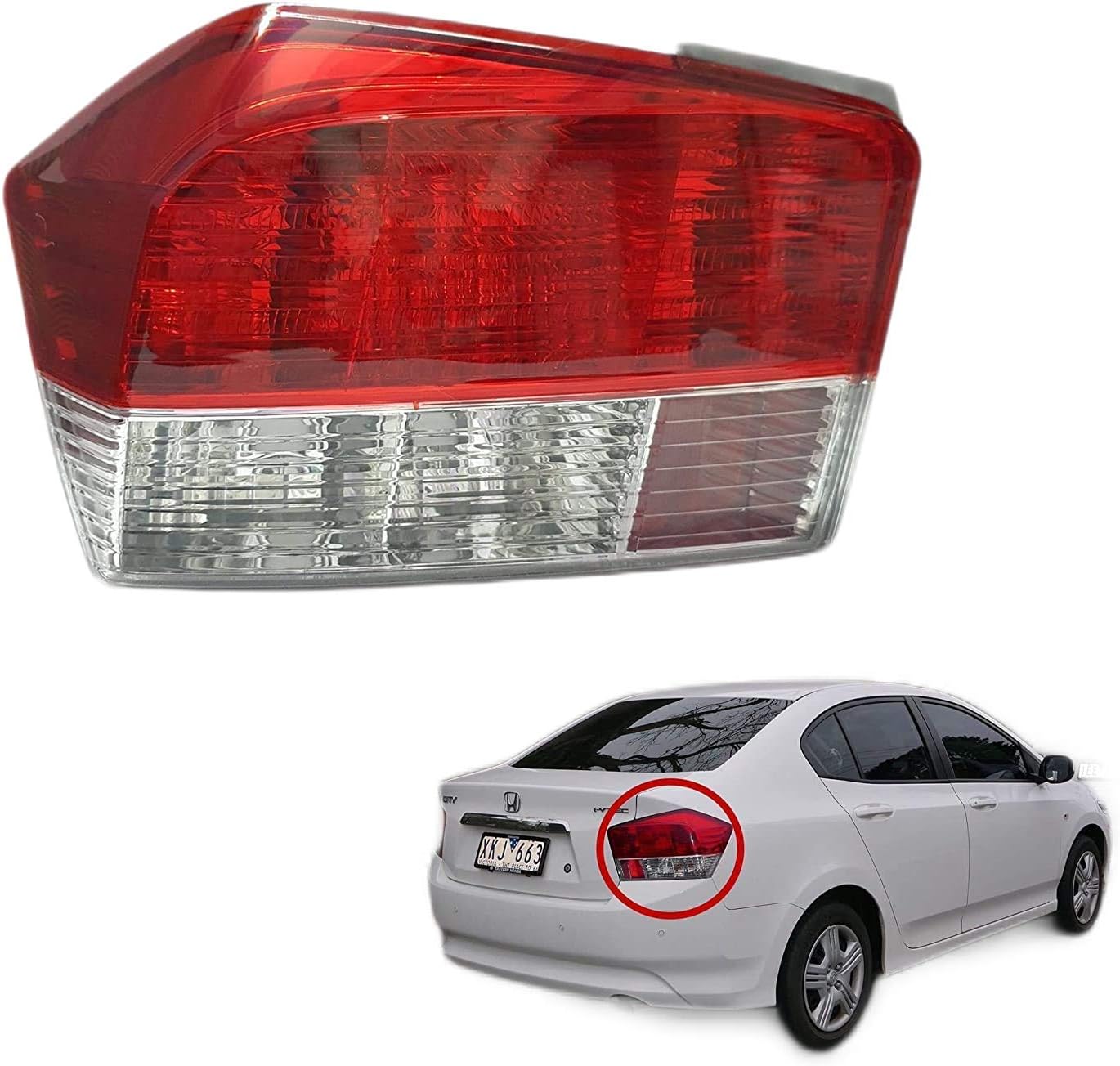 K D Tail light/Back light assembly for City Type- 5 IVTEC Right/Driver Side (2009-2011)