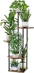 Bamworld 5 Tier 5 Potted Plant Stand Indoor, Tall Metal Plant Shelf for Multiple Plants, Corner Black Flower Pots Shelf for Patio Garden Balcony Living Room Bedroom