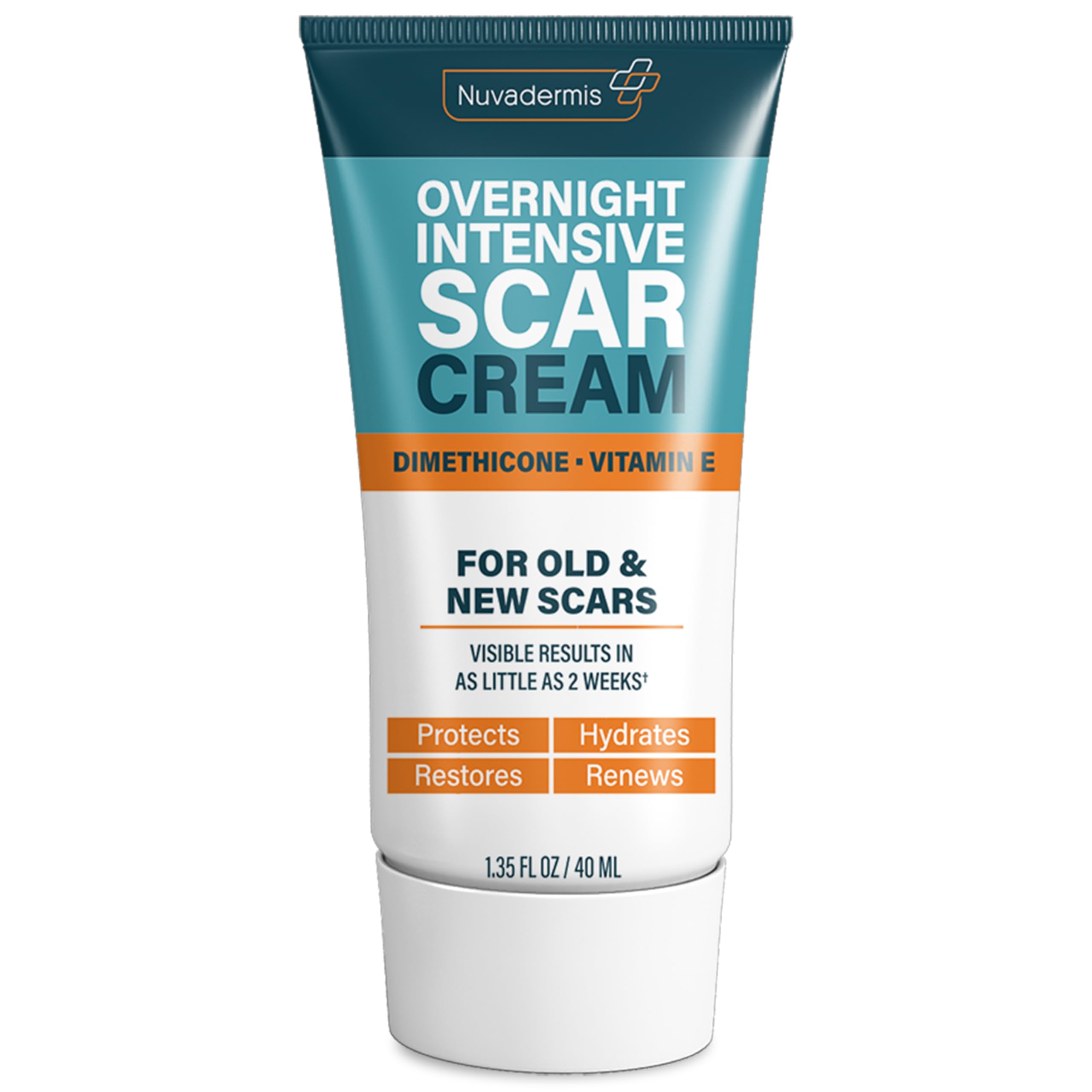 NUVADERMIS Overnight Intensive Scar Cream with Retinol, Allantoin, Vitamin E, Betaine â€“ 1.35 Fl Oz PM Scar Cream Treatment for C-Sections, Keloids & Post-Surgery Care