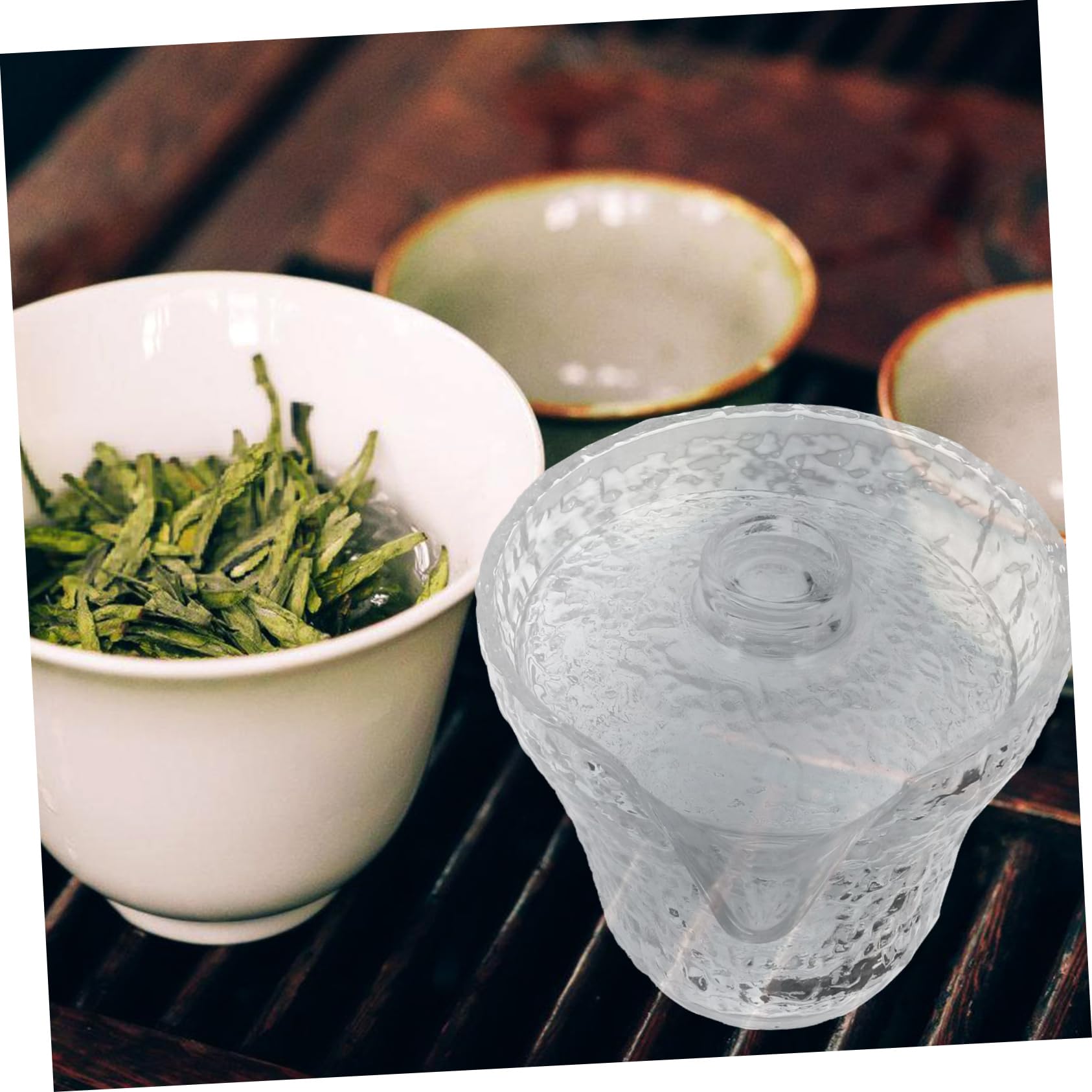 COLLBATH Teeservice Elegantes Chinesisches 8 Stück aus Hitzebeständigem Glas Teegläser mit Einfachem Gebrauch für Zuhause und Esszimmer