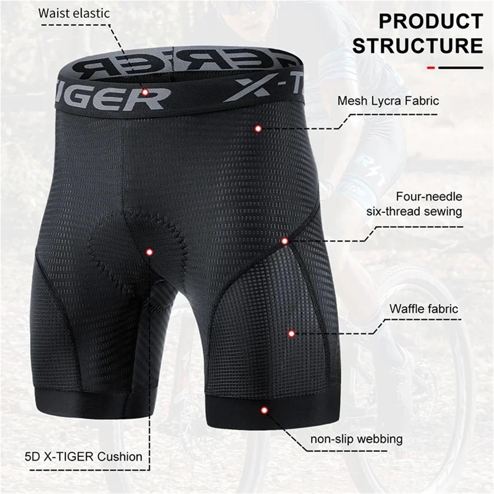 Culotte Ciclismo Hombre Pantalones cortos de ciclismo for hombre, transpirables, cómodos y con amortiguación gel, informales, for carreras