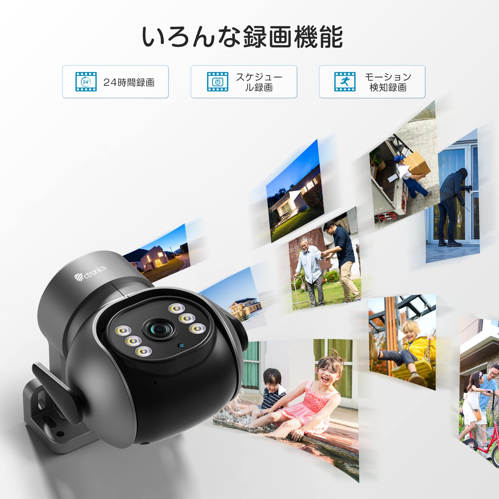 Amazon.co.jp: Ctronics 防犯カメラ 屋外 5GhzWi-Fi 2.5k 4MP AI