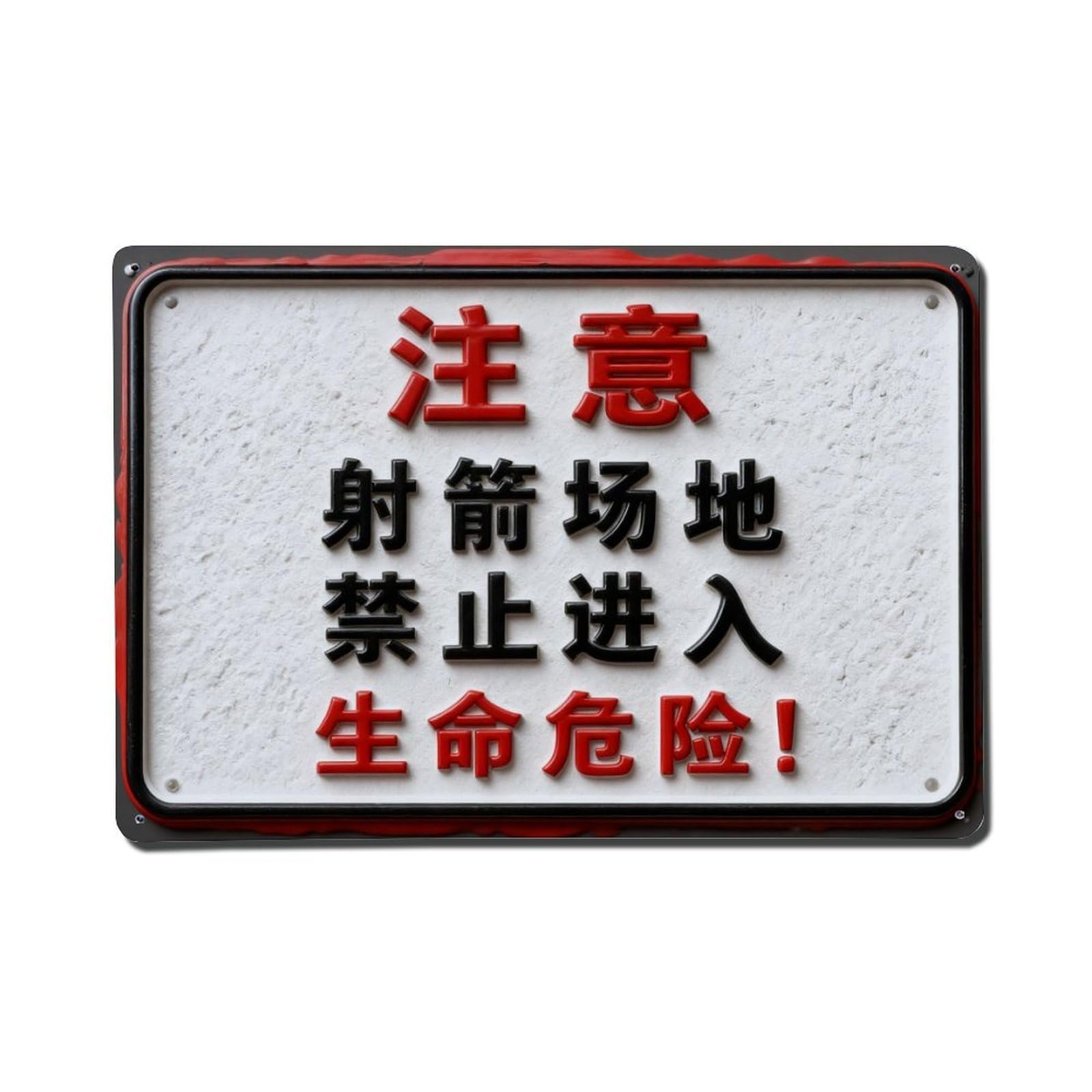 Attention Archery Range No Entry Life Danger Metal Tin Sign Plaque