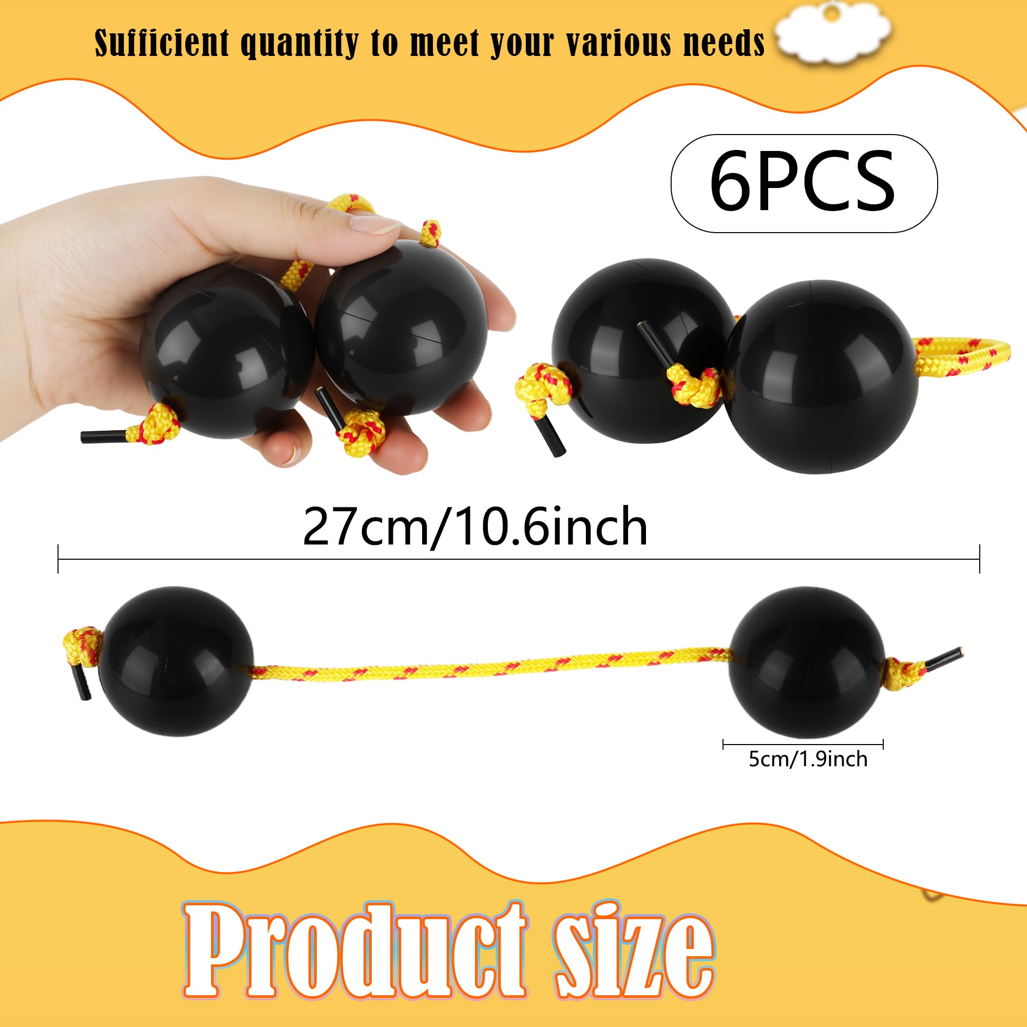 6 Pcs African Rhythm Sand Ball Aslatua Rhythm Shakers Kashaka Percussion Instruments for Beginners Performances - Image 2