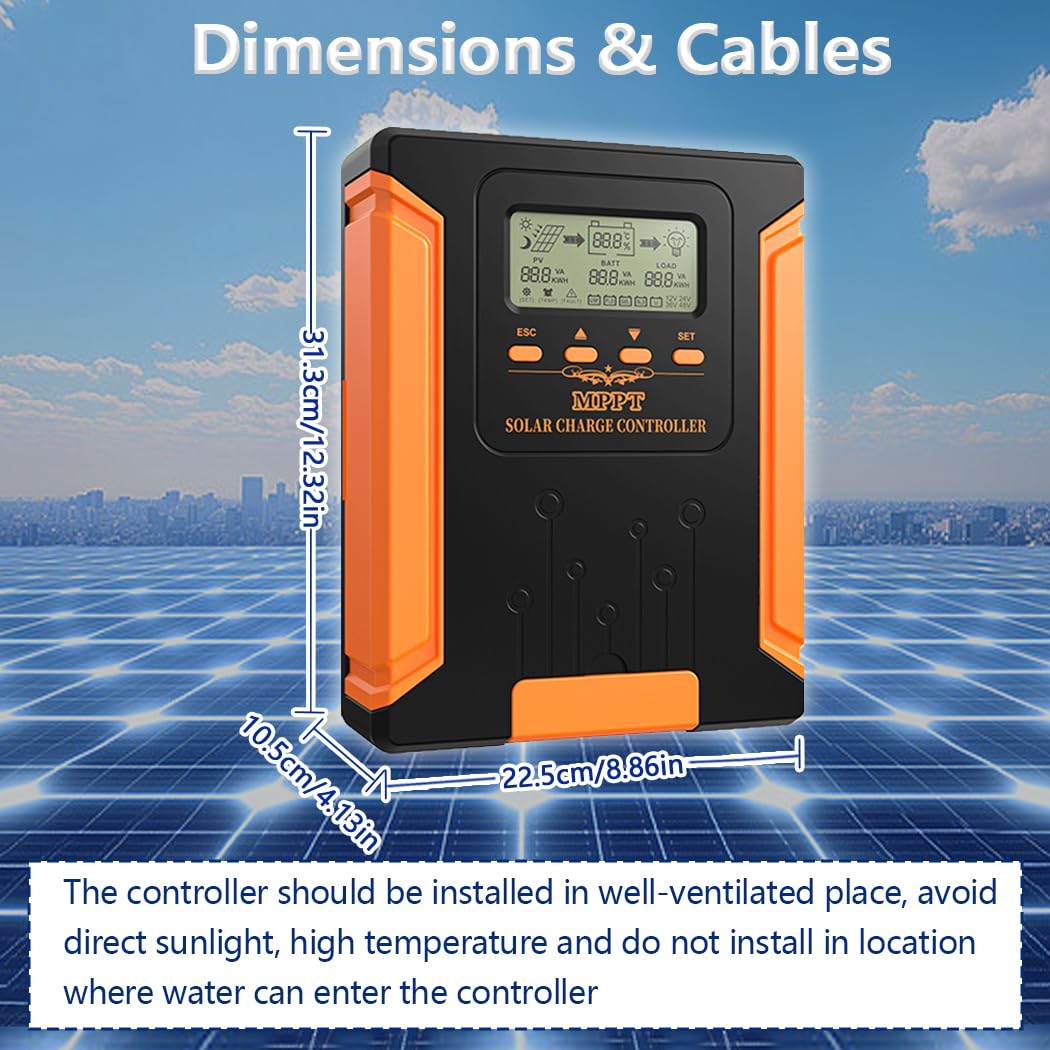 Y&H 120A MPPT Solarpanel Laderegler 12V 24V 36V 48V MAX 180V PV Eingang für GEL SLD FLD LI Benutzer Batterie Spannungsregler