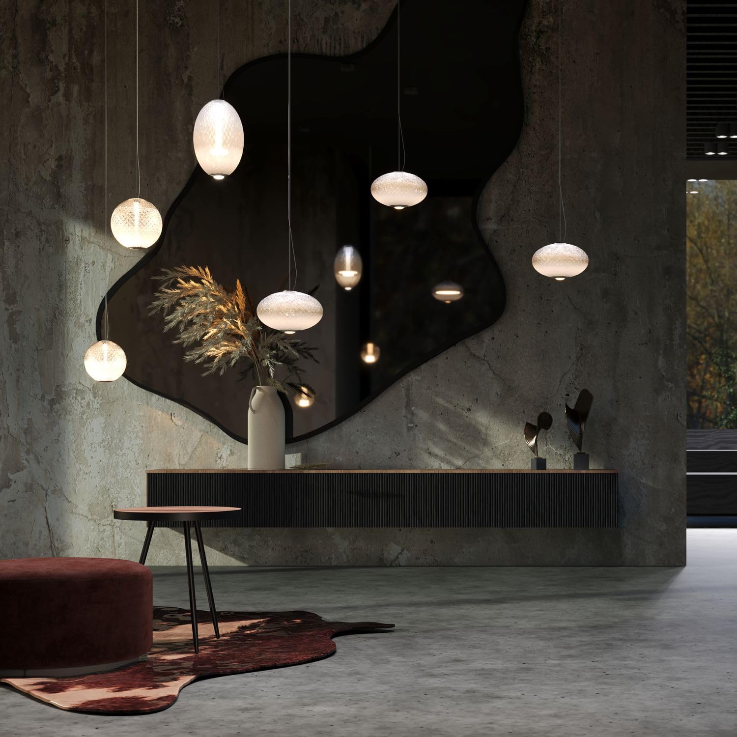 Licht-Erlebnisse LED Hängelampe Glas Metall in Chrom Esszimmer Wohnzimmer Küche Ø30 cm rund 15 W 2000 lm 2700 K Kugel wohnlich blendarme Pendelleuchte Esstisch JOVA