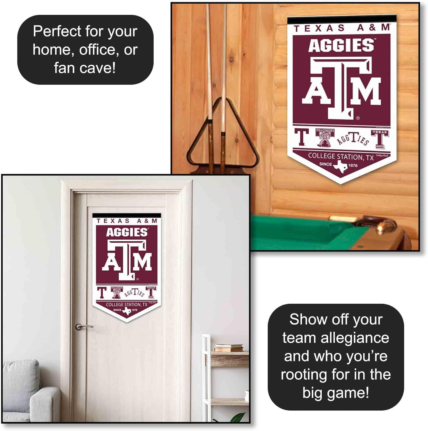 College Flags & Banners Co. Texas A&M Aggies Heritage History Banner Pennant - Image 3