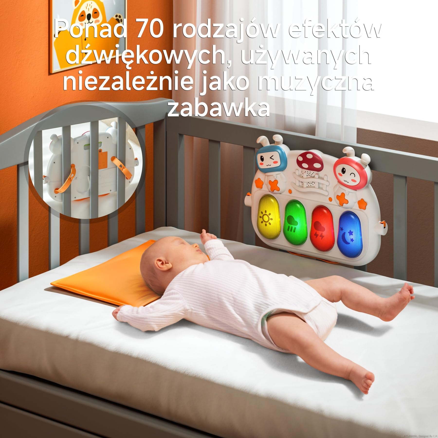 TUMAMA KIDS 4-w-1 Mata Aktywności Dla Niemowląt, Mata Aktywności Z Pianinkiem Dla Niemowląt, 70+ Dźwięków, 25+ Min Muzyki i Światła, Łuk Aktywności Gra, Zabawki Dla Niemowląt 0 1 3 6 Miesięcy
