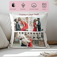 Vista 5 de Funda de almohada personalizada con collage de fotos, funda de almohada personalizada con imágenes de mascota, mamá, papá, ella, regalo del día