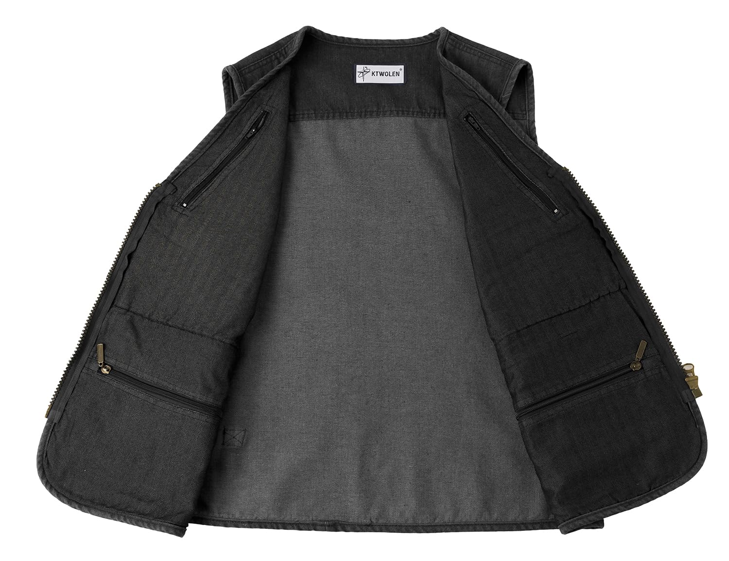 Herren Kutte Jeansweste Freizeit Bikerweste Multi-Taschen Ärmellos Motorradweste Denim Weste