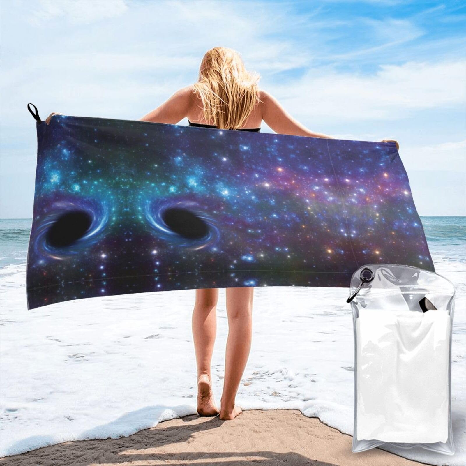 AYYQWE Galaxy Print Lightweight Towel For Men Women Travel Beach Camping Hiking Yoga Swimming Sports