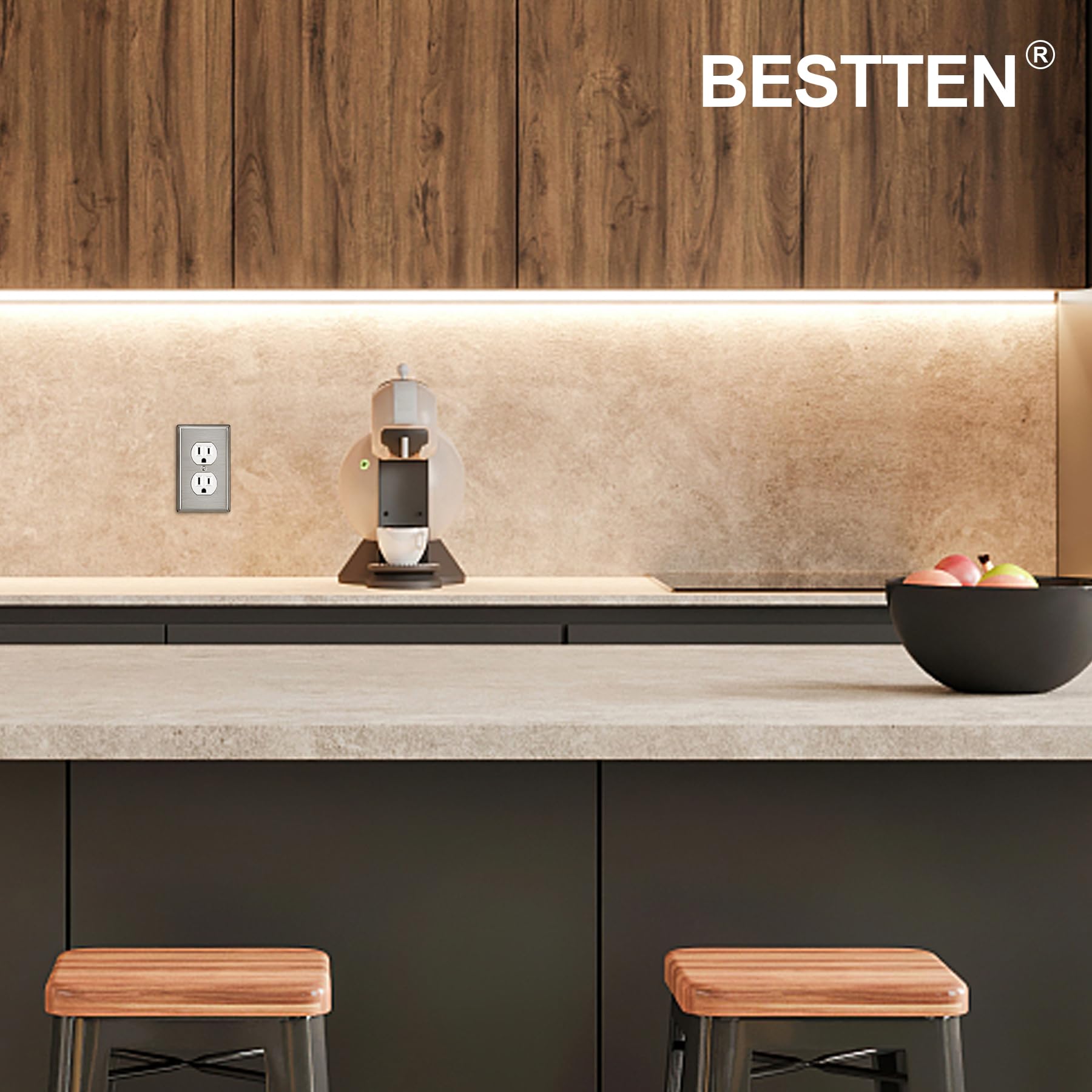 ZEFTV Duplex-Wandplatten 2-fach - 4 Stück Set Für Saubere Installation