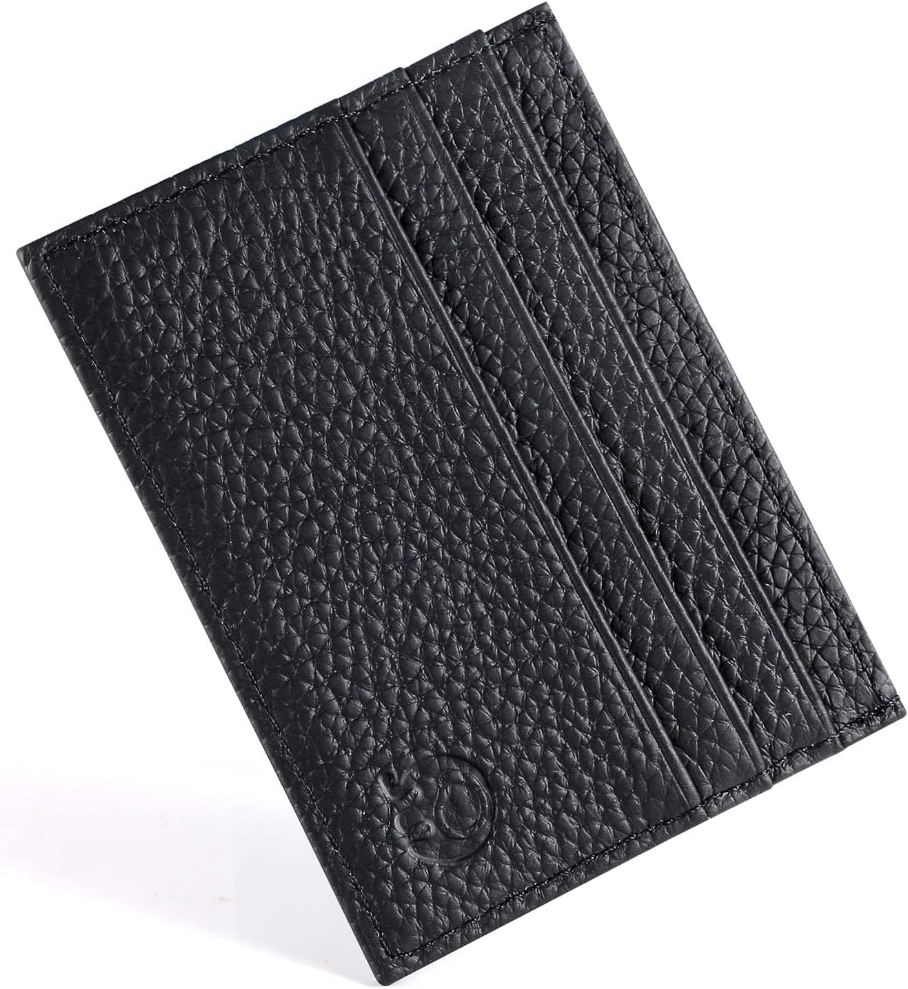 Leather Credit Card Holder Wallet for Men Women Black