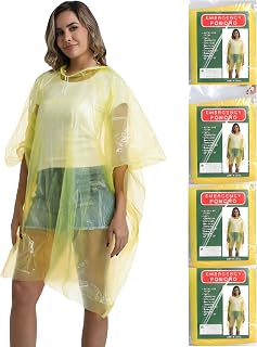 4/6/12 Pack Disposable Rain Ponchos Family Pack for Adults - Emergency Rain Ponchos for Women and Men
