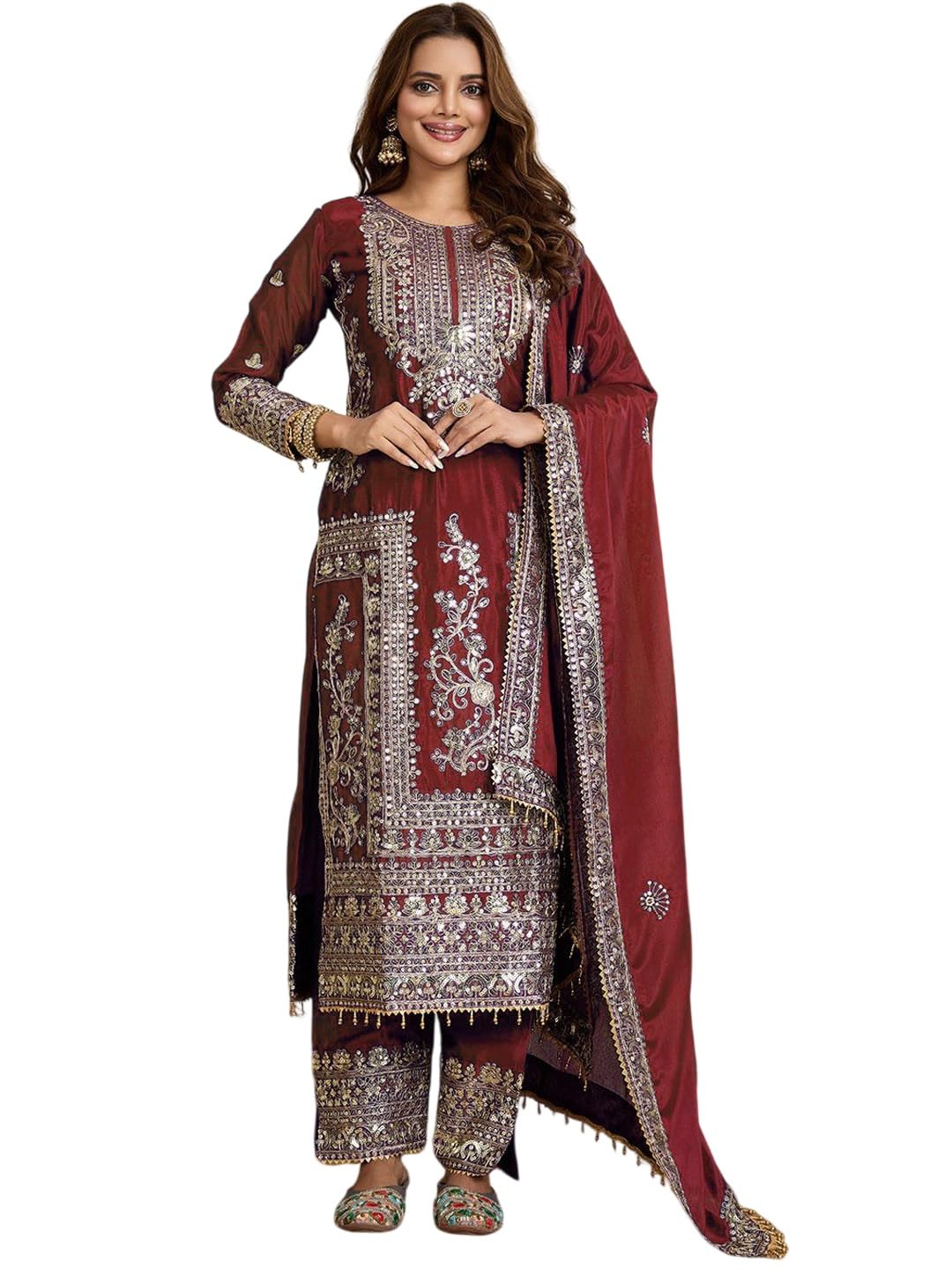 Polyester Salwar Suit Set for Women with Dupatta-picture-20