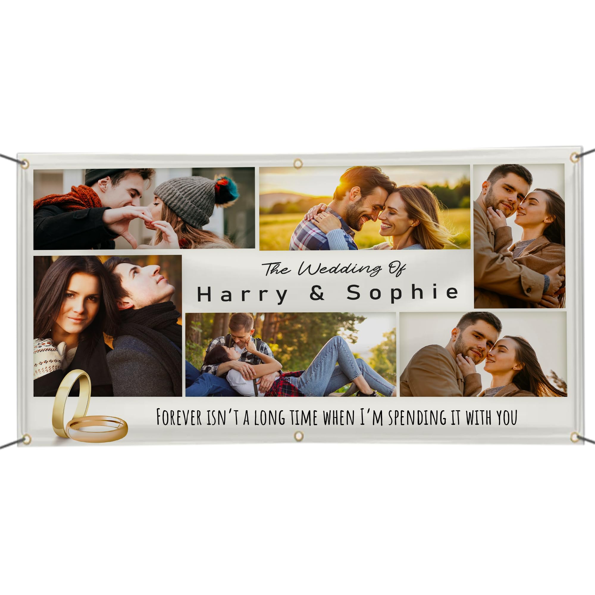 Personalised Wedding Engagement Banner, Custom Wedding Poster, Just Married Party Decorations, Man Woman Couple Celebration Signage, Custom Party Banner, Wedding Signage (Design 05)