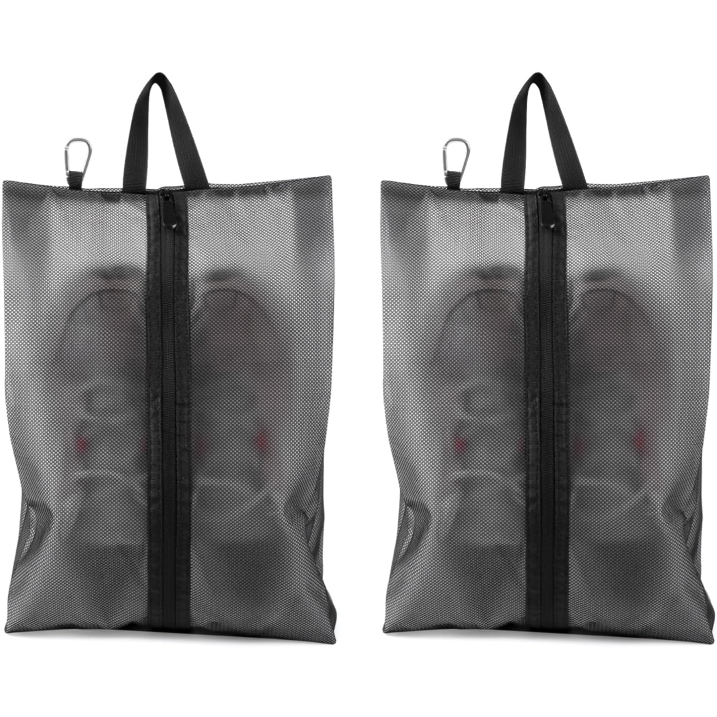 2 Pack Shoe Bags for Travel, Sneaker Bags, Waterproof Travel Shoe Bags with Zipper for Packing, Golf Shoe Dust Bags for Man and Women, Large, Black