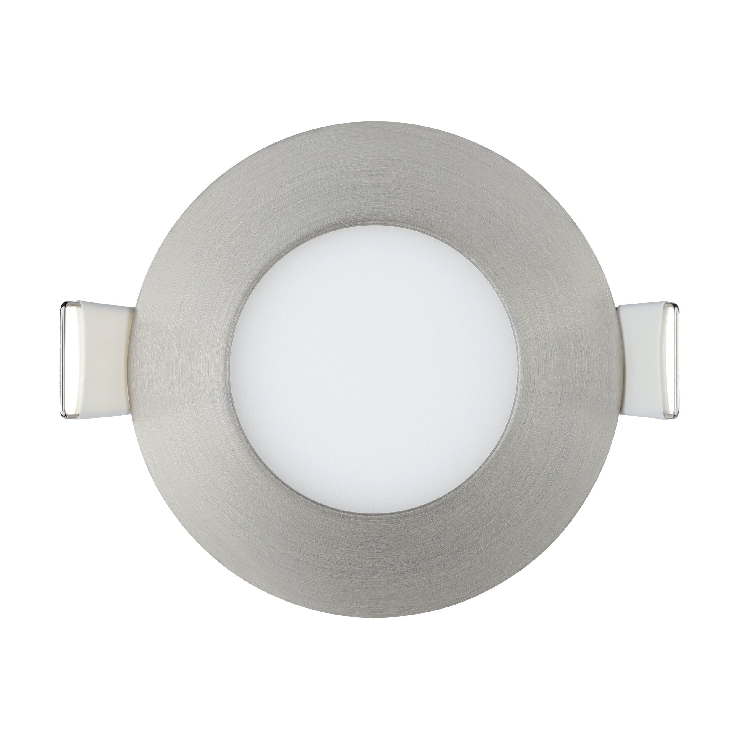 EGLO connect.z Smart-Home 3er-Set LED Bad-Einbaustrahler Fueva-Z, Ø 85 mm, ZigBee, App und Sprachsteuerung Alexa, warmweiß-kaltweiß, dimmbar, 3 Metall Einbauspots nickel-matt, IP44