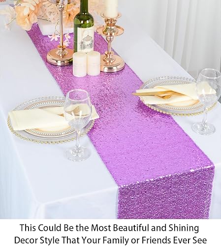 Vista 95 de Camino de mesa de lentejuelas doradas, 12 x 72 pulgadas, paquete de 15 caminos de mesa de boda con purpurina, camino de mesa dorado brillante
