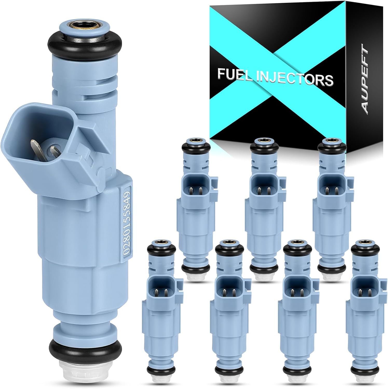 0280155849 Fuel Injectors For:-Jeep Grand Cherokee Commander For:-Dodge Dakota Durango For:-Chrysler Aspen For:-Mitsubishi Raider 2001-2007 4.7L V8 (8PCS) Replace OE# 280155849, 822-11149