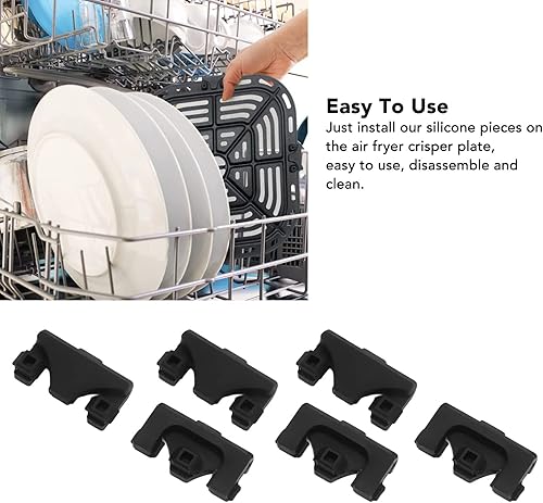 Miniatura 4 de Parachoques de goma para freidora de aire, parachoques de silicona de repuesto, pestañas de silicona para vórtice instantáneo de 6 cuartos de galón,