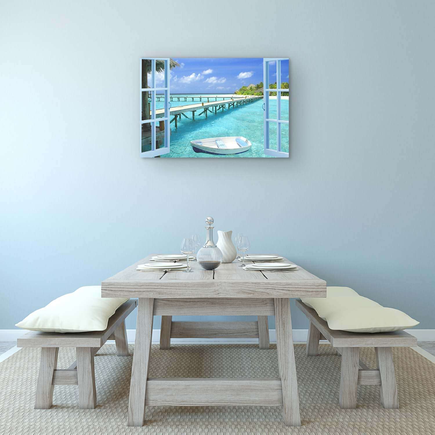 Startonight Quadro su Tela Luminoso - Donna Stile Puntinismo, Quadri Moderni Astratti per Camera da Letto, Stampe Incorniciate 60x90 cm, Decorazione Parete, Idea Regalo Elegante Luminoso al Buio