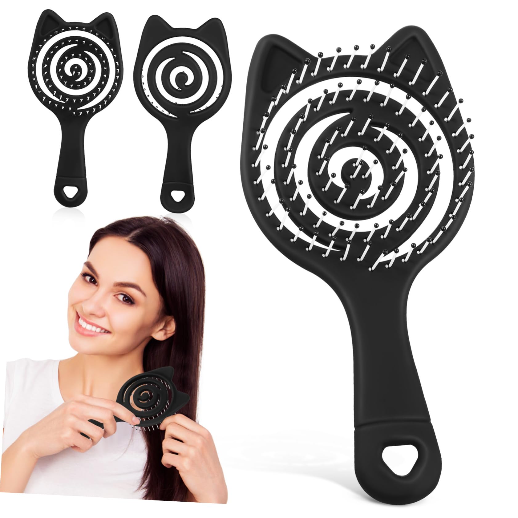 SHERCHPRY Gentle Cat Ear Massage Comb Brush for Cats Hair Comb Vented Hair Brush Comfortable Grip