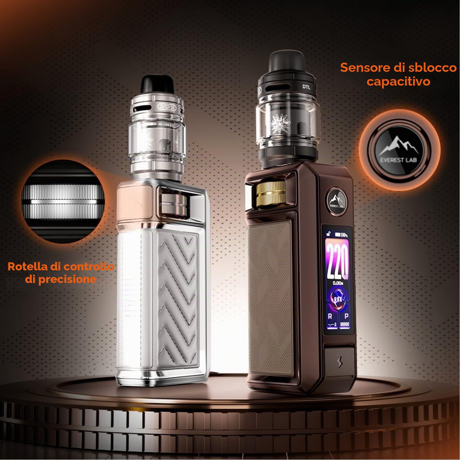 For VOOPOO Drag 6 Kit 220 W Mod (Nero) Batteria da 4400 mAh | 5 ml Serbatoio UFORCE X Tank II | PnP X Coil 0,15Ω e 0,3Ω | Rotella di regolazione di precisione | Schermo TFT da 1,66'' - No Nicotine