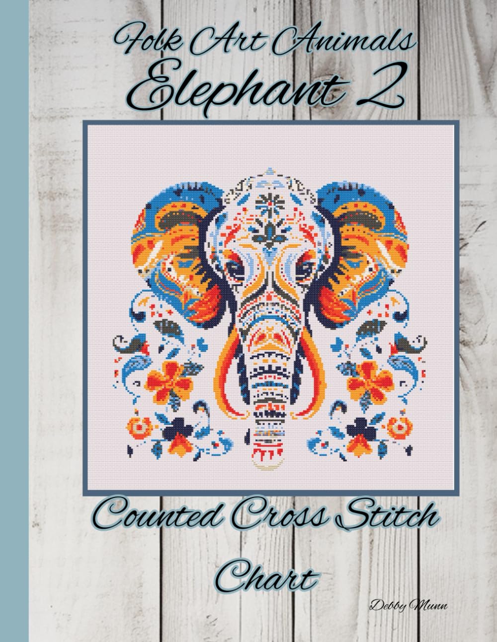 Folk Art Animals - Elephant 2: Counted Cross Stitch Chart
