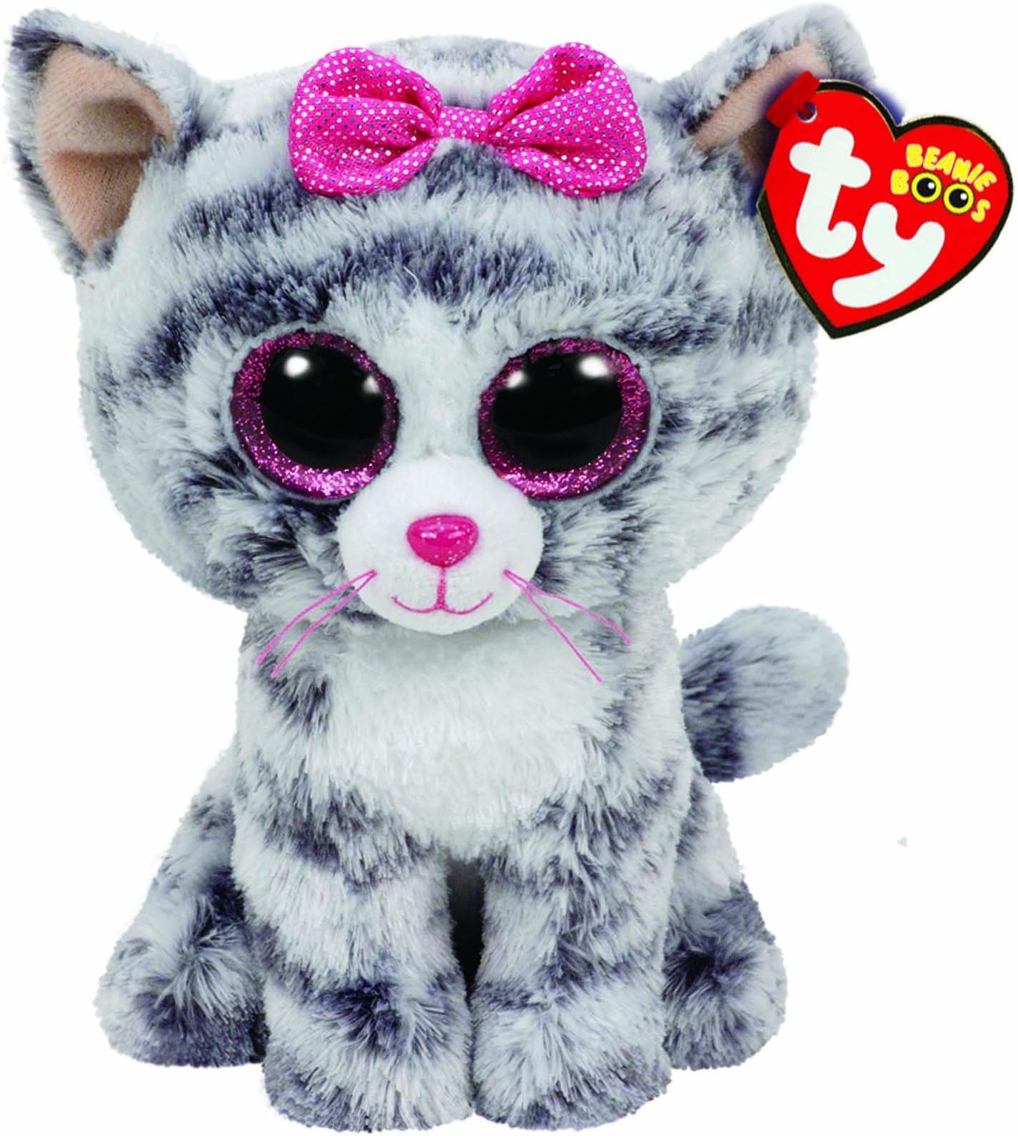 Ty Ty Kiki Grey Cat Plush, Gray