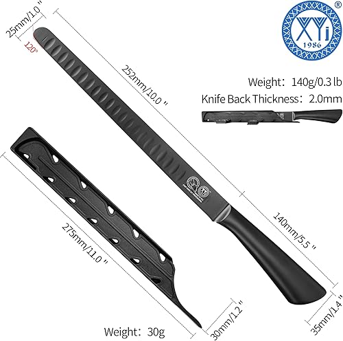 Miniatura 9 de XYJ Auténtico desde 1986, cuchillo de chef de cocina con protector de cuchillos, barra afiladora, cuchillos de verduras, cuchillos de carnicero de