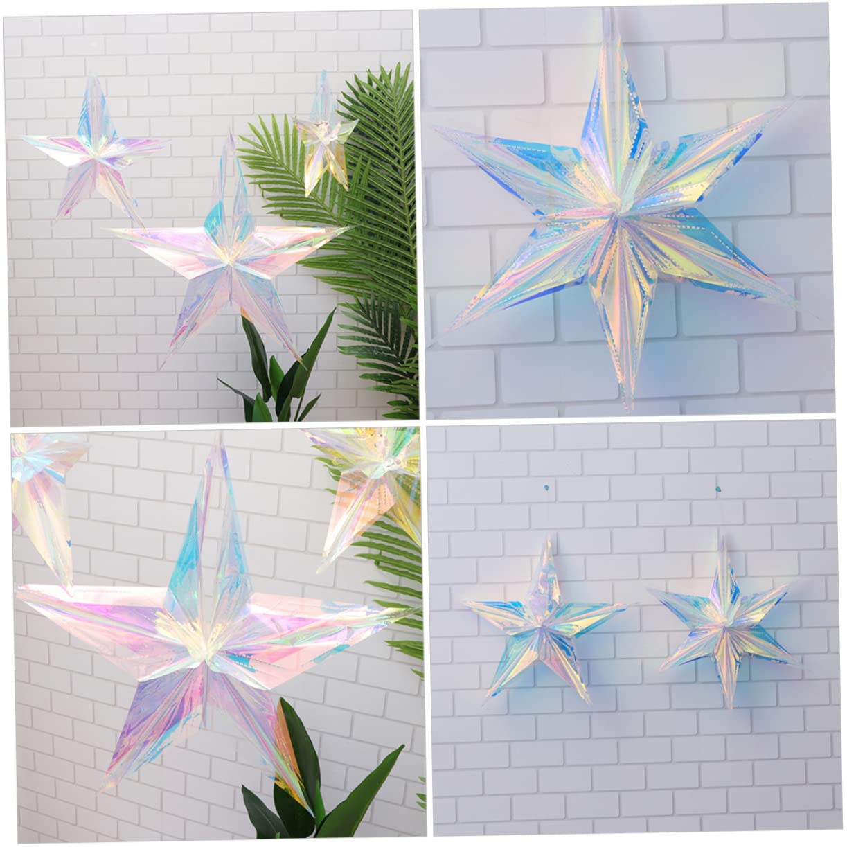 PRETYZOOM 12 Pz ciondolo decorativo stella glitterata ciondolo natalizio decorazioni natalizie per albero addobbi natalizi per albero ornamento da appendere per feste forniture per feste pvc